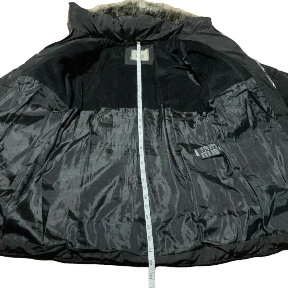 YMI Medium Black and Gold Long Winter Jacket - Picture 9 of 14